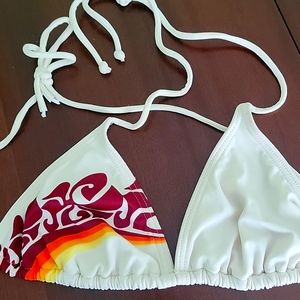 Retro Style Bikini Top Triangle Tie Swimsuit Beach
